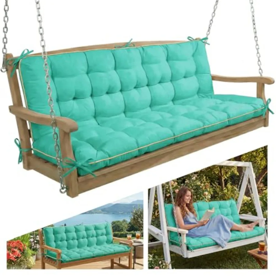 60×40 INCH Oxford Fabric Swing Cushions with Backrest and Tie Straps - Crushed Sponge Filled for Outdoor Patio Bench, 2-3 Seate
60×40 INCH Oxford Fabric Swing Cushions with Backrest and Tie Straps - Crushed Sponge Filled for Outdoor Patio Bench, 2-3 Seate