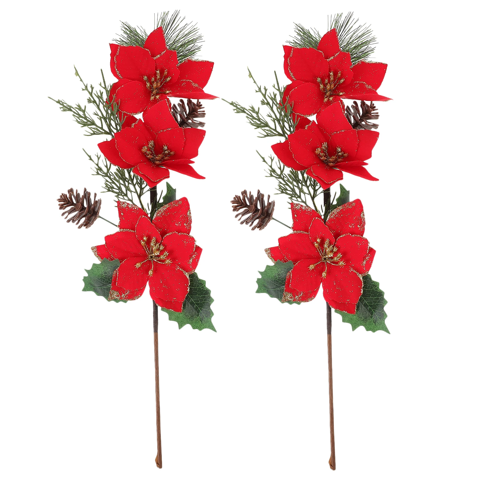 2pcs Christmas Flower Decoration Realistic Poinsettia Stems Red Artificial Picks Home Party Xmas Tree Vase
2pcs Christmas Flower Decoration Realistic Poinsettia Stems Red Artificial Picks Home Party Xmas Tree Vase