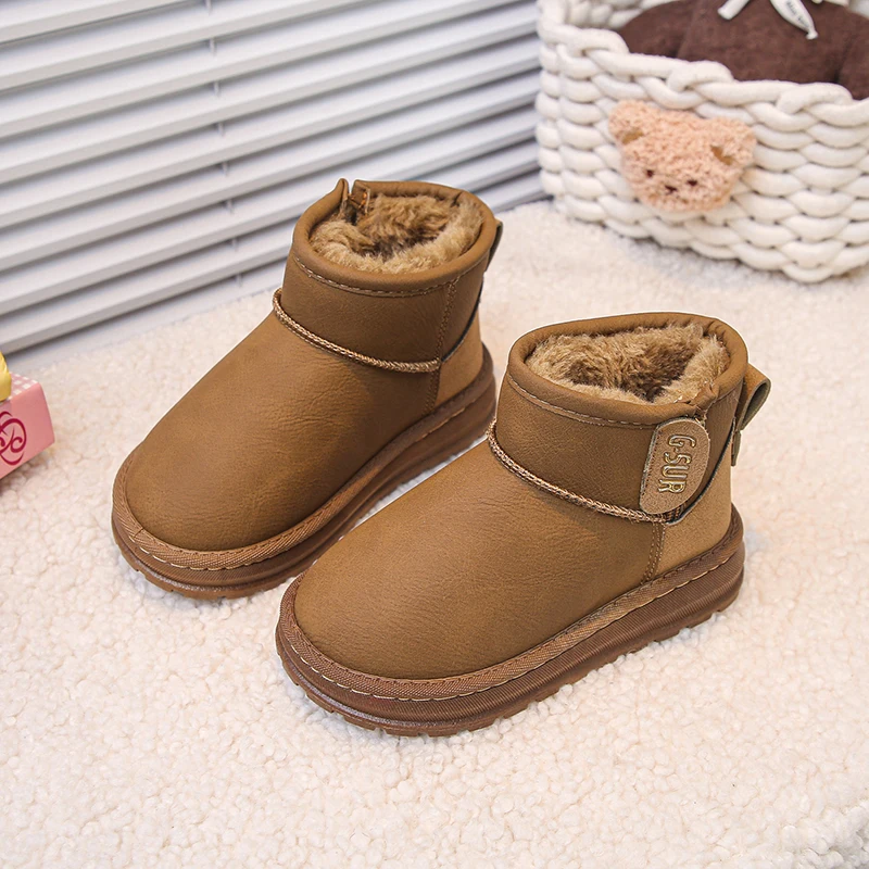Children Snow Boots Soft Bottom Comfortable Kids Leather Boots Round Toes 2025 Winter New Boys Girls Ankle Boots Thick Warm Fur
Children Snow Boots Soft Bottom Comfortable Kids Leather Boots Round Toes 2025 Winter New Boys Girls Ankle Boots Thick Warm Fur