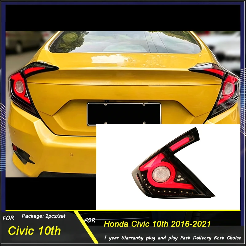 For Honda Civic X 10th 2016 2017 2018 2019 2020-2021 Car Taillights Assembly Upgrade LED High Light Brake Light Tool Accessories
For Honda Civic X 10th 2016 2017 2018 2019 2020-2021 Car Taillights Assembly Upgrade LED High Light Brake Light Tool Accessories