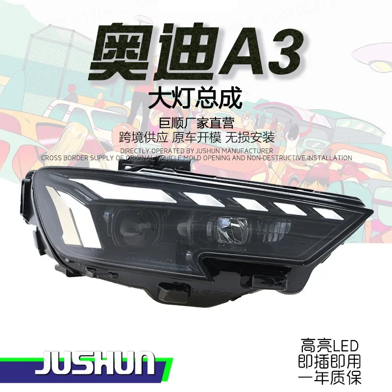 Suitable for 13-19 A3 headlight assembly modified full LED streamer steering auxiliary daytime running light lens
Suitable for 13-19 A3 headlight assembly modified full LED streamer steering auxiliary daytime running light lens