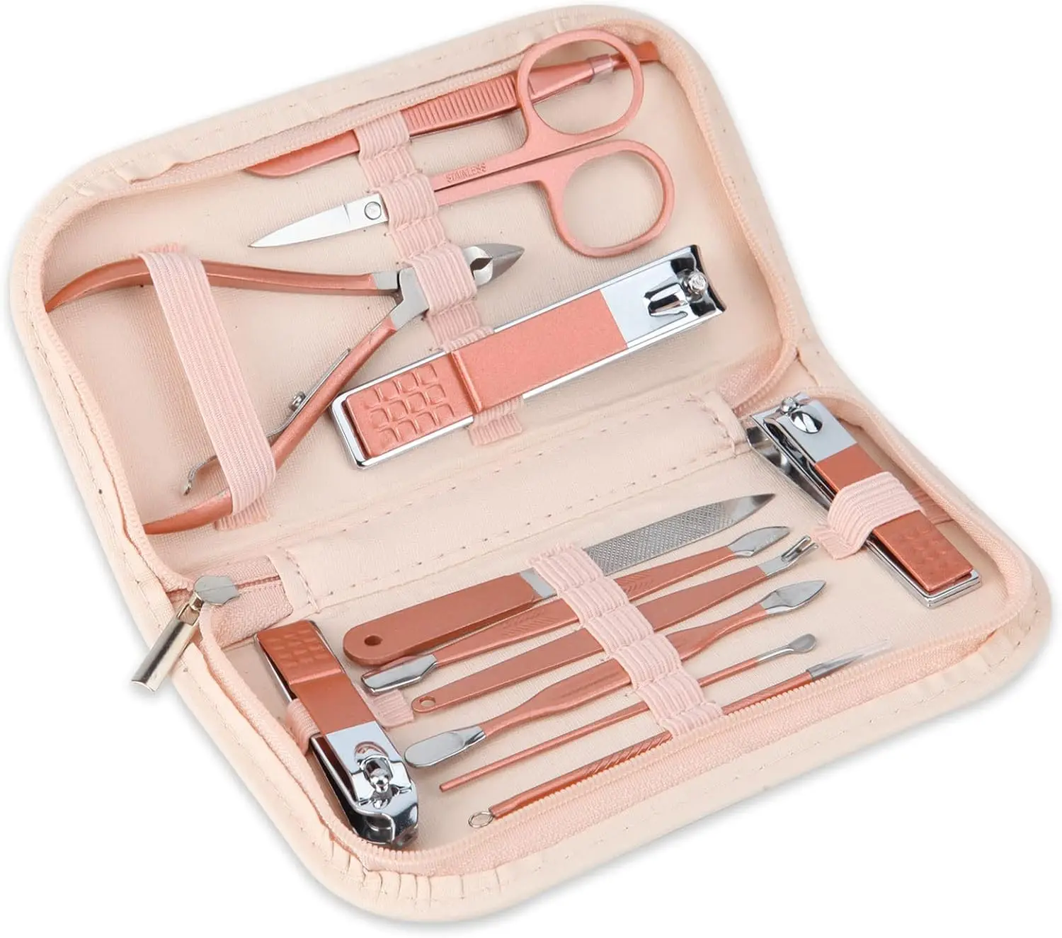 Portable 12-in-1 Nail Clippers and Beauty Tool Set with Pink Leather Bag, Ideal for Home, Travel, Gifts
Portable 12-in-1 Nail Clippers and Beauty Tool Set with Pink Leather Bag, Ideal for Home, Travel, Gifts