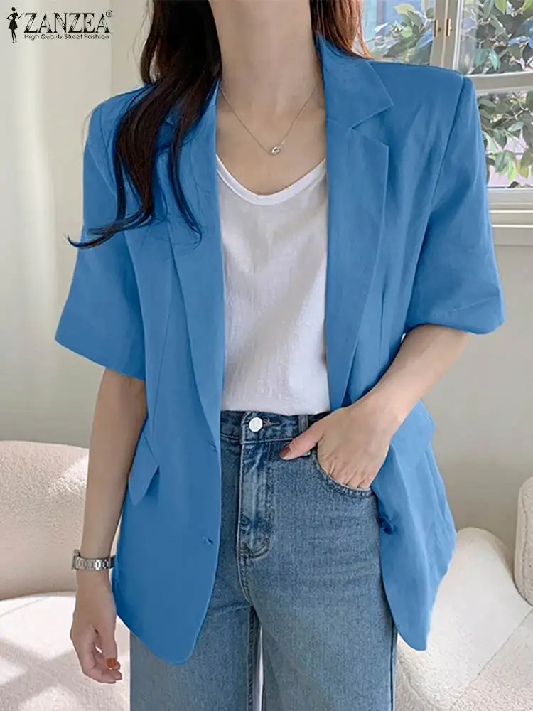 ZANZEA Women OL Leisure Suit Coats Casual Blazer Korean Fashion Short Sleeve Buttons Suits Formal Notched Collar Suit Jackets
ZANZEA Women OL Leisure Suit Coats Casual Blazer Korean Fashion Short Sleeve Buttons Suits Formal Notched Collar Suit Jackets