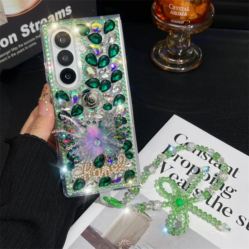 Luxury Glitter Candy Phone Case for Samsung Galaxy Z Fold with Cute Butterfly Pearl Diamond Crystal Wrist Strap Crystal Cover
Luxury Glitter Candy Phone Case for Samsung Galaxy Z Fold with Cute Butterfly Pearl Diamond Crystal Wrist Strap Crystal Cover