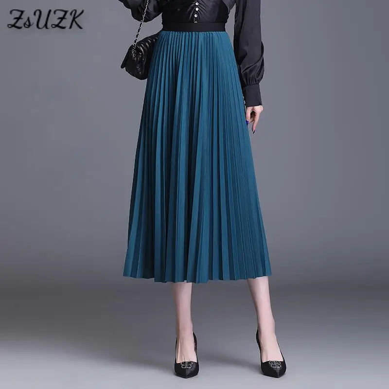 Women Spring Autumn Pleated Skirt 2022 New Fashion Elastic High Waist Skirt Office Lady Skirt 3Colors
Women Spring Autumn Pleated Skirt 2022 New Fashion Elastic High Waist Skirt Office Lady Skirt 3Colors
