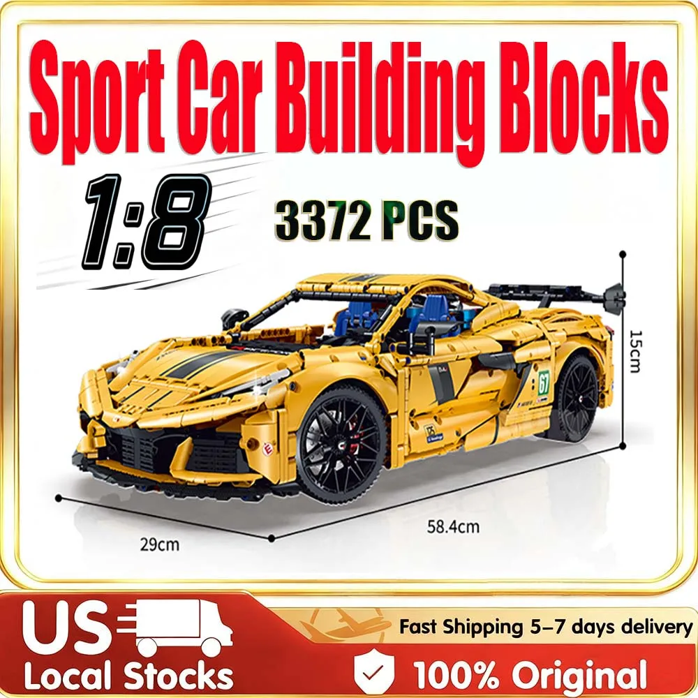1:8 Scale Sports Car Model Building Blocks 3372 PCS Technical Bricks Yellow Car Desktop Assembly Set 10622 Toy for Boys Gift New
1:8 Scale Sports Car Model Building Blocks 3372 PCS Technical Bricks Yellow Car Desktop Assembly Set 10622 Toy for Boys Gift New