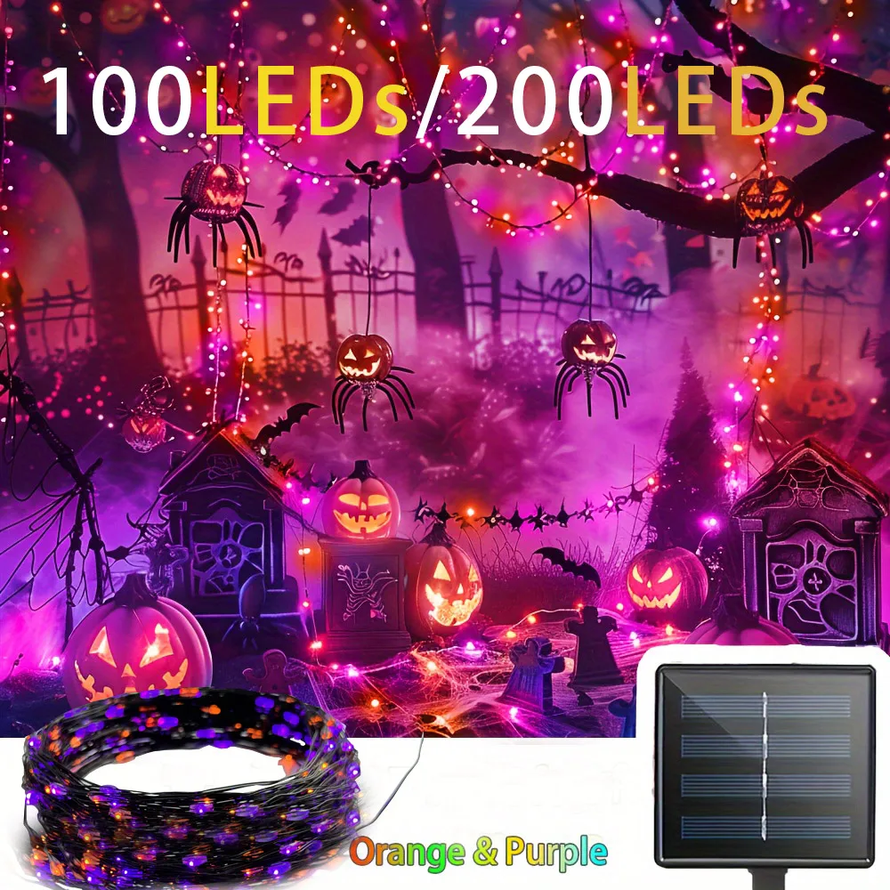 Хэллоуин сказочные огни на солнечной энергии 100LED-200LEDs огни водонепроницаемые для наружного сада, двора, забора Декор (фиолетовый и оранжевый)
Хэллоуин сказочные огни на солнечной энергии 100LED-200LEDs огни водонепроницаемые для наружного сада, двора, забора Декор (фиолетовый и оранжевый)