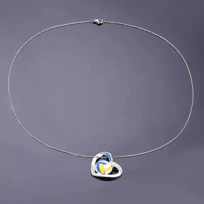 Volleyball Heart Pendant Necklace Teen Girls Accessories with Shiny Zirconia Female Daily Party Necklace
Volleyball Heart Pendant Necklace Teen Girls Accessories with Shiny Zirconia Female Daily Party Necklace