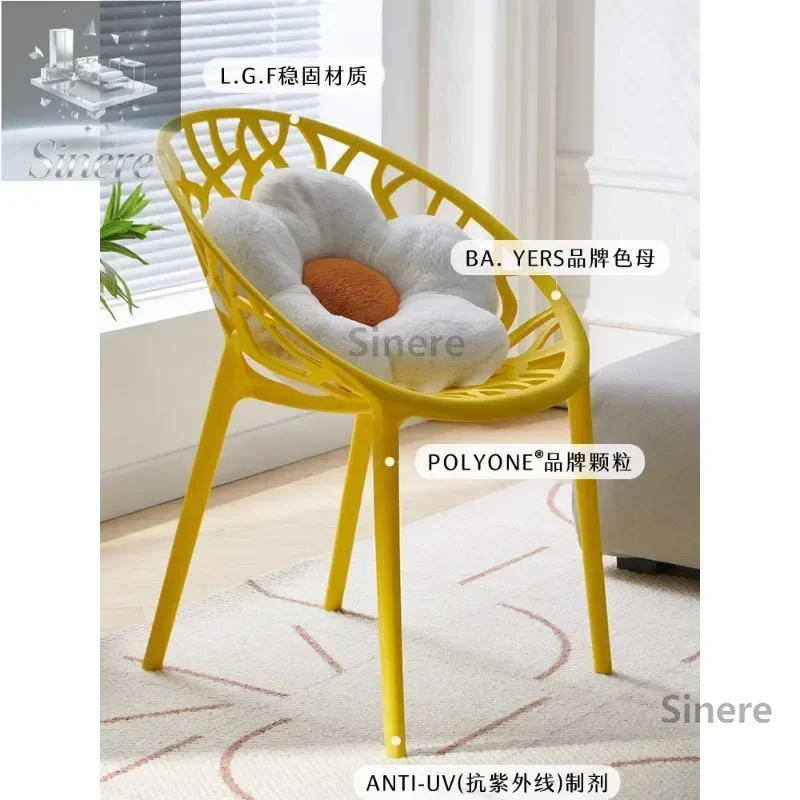 Balcony Leisure Chair Home Hollow Plastic Stool Backrest Modern Simple Light Luxury Premium Dining Table and Chair Outdoor Inter
Balcony Leisure Chair Home Hollow Plastic Stool Backrest Modern Simple Light Luxury Premium Dining Table and Chair Outdoor Inter