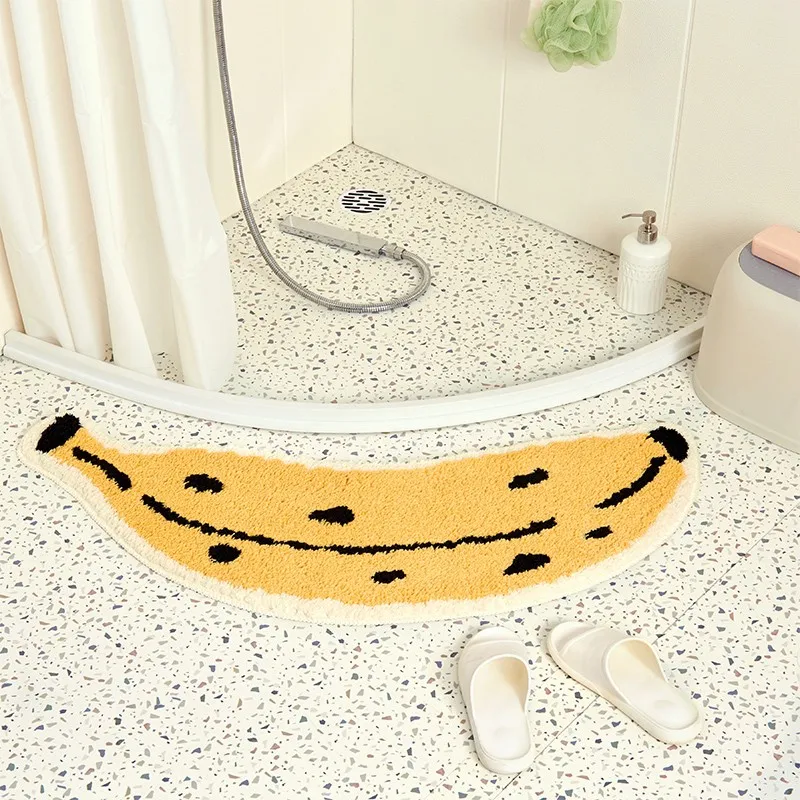 Banana Shaped Tufting Carpet Absorbent Water Shower Room Special Fan Shape Bathroom Anti Slip Foot Mat Cartoon Style Home Decor
Banana Shaped Tufting Carpet Absorbent Water Shower Room Special Fan Shape Bathroom Anti Slip Foot Mat Cartoon Style Home Decor