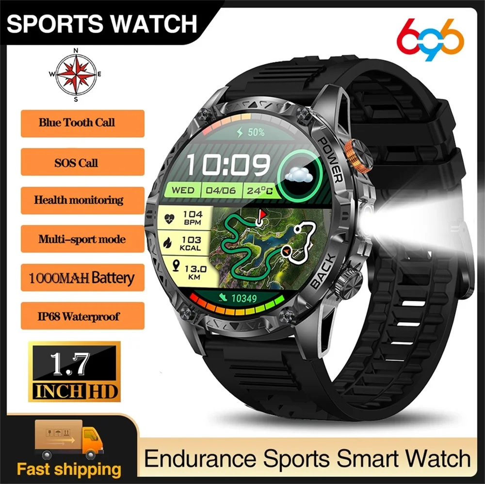 Sport Smart Watch Outdoor Fitness Blue Tooth Call Compass LED Flashlight Watches Heart Rate Health Smartwatch 1000Mah Waterproof
Sport Smart Watch Outdoor Fitness Blue Tooth Call Compass LED Flashlight Watches Heart Rate Health Smartwatch 1000Mah Waterproof