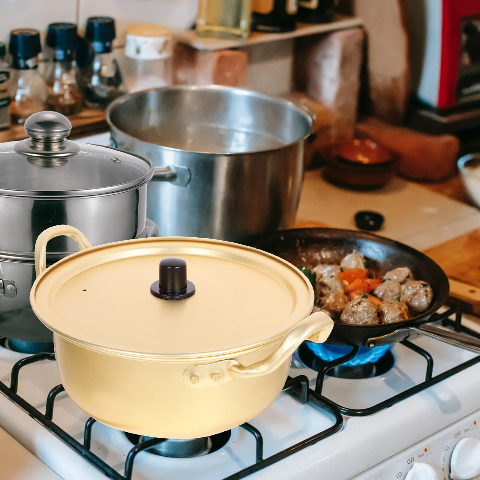 1 Set Aluminum Noodle Pot Double Handle Soup Pot For Ramen Korean Instant Hot Cooking Non-Stick Corrosion Resistant Easy
1 Set Aluminum Noodle Pot Double Handle Soup Pot For Ramen Korean Instant Hot Cooking Non-Stick Corrosion Resistant Easy