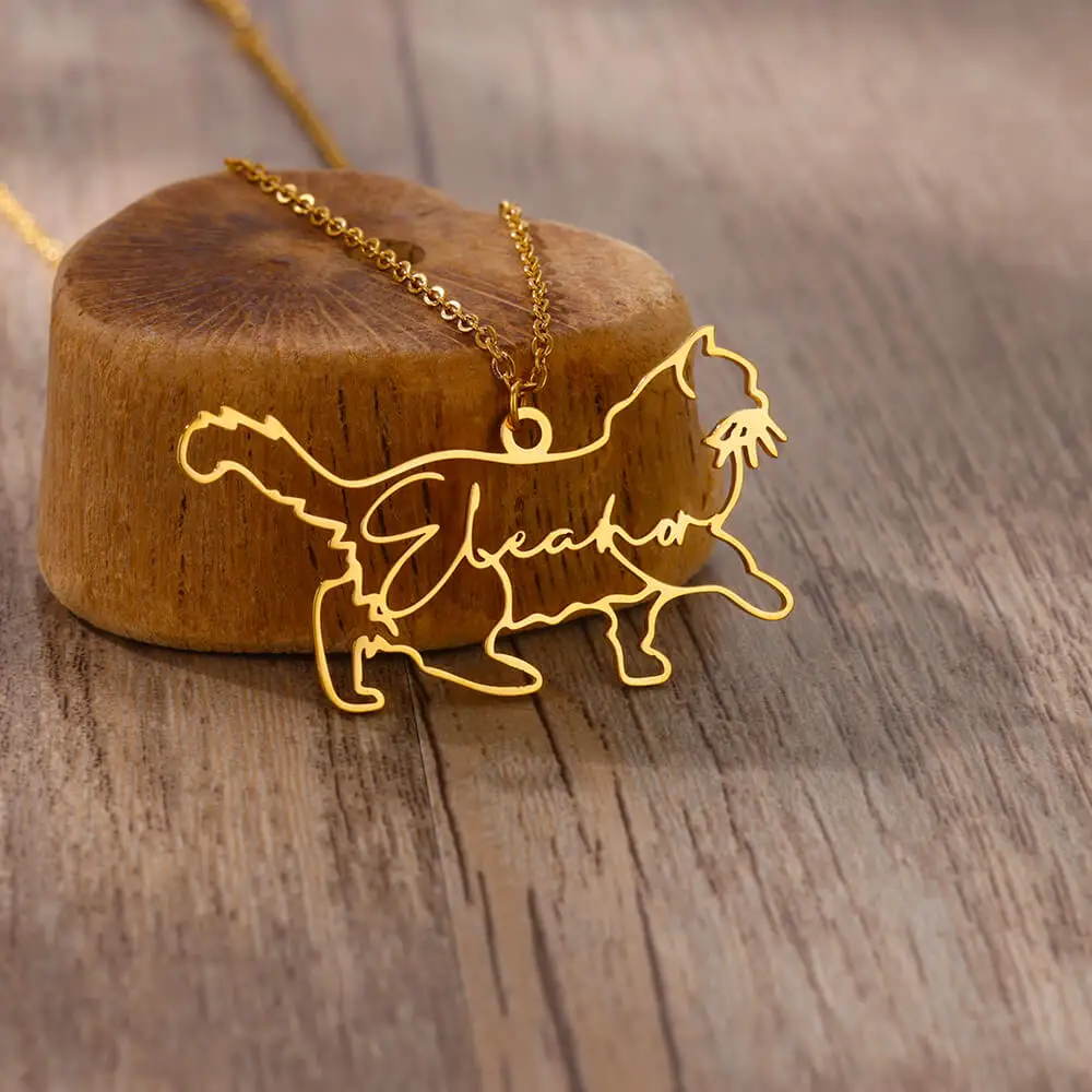 Custom Cat Name Necklaces For Women Men Personalized Gold Color Cat Pendant Necklace Stainless Steel Jewelry Lovers Pet Gift
Custom Cat Name Necklaces For Women Men Personalized Gold Color Cat Pendant Necklace Stainless Steel Jewelry Lovers Pet Gift