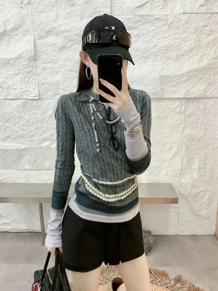 Seoul Fun Pearl Sunglasses Print Long Sleeve T-Shirt Women's Slim Fit Elastic Inner Shirt Casual Style Cotton round Neck
Seoul Fun Pearl Sunglasses Print Long Sleeve T-Shirt Women's Slim Fit Elastic Inner Shirt Casual Style Cotton round Neck