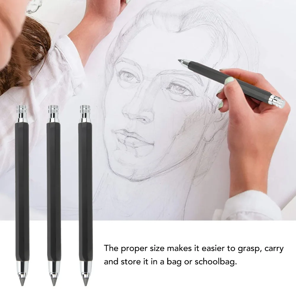 3pcs Built-in Sharpener Mechanical Carpenter Pencil Retractable Black Color 5.6mm Lead Holder Automatic Clutch Pencil
3pcs Built-in Sharpener Mechanical Carpenter Pencil Retractable Black Color 5.6mm Lead Holder Automatic Clutch Pencil