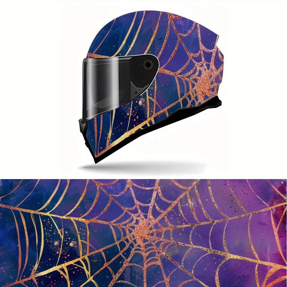 Purple Starry Sky, Golden Spider Web Print Full Helmet Wrap Sticker Motorcycle Helmet Racing Graphic Decal Vinyl Wrap Helmet Dec
Purple Starry Sky, Golden Spider Web Print Full Helmet Wrap Sticker Motorcycle Helmet Racing Graphic Decal Vinyl Wrap Helmet Dec