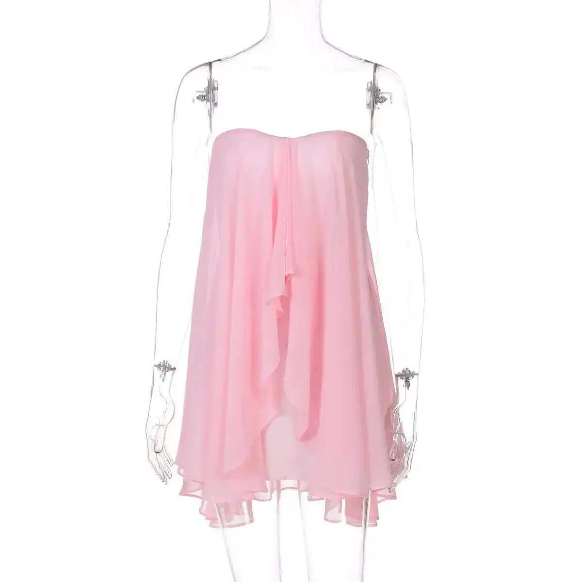 Summer 2025 New Sexy Strapless Irregular Layered Solid Color Layered Street Style Mesh Dress Dress Robe Vestido Women Party
Summer 2025 New Sexy Strapless Irregular Layered Solid Color Layered Street Style Mesh Dress Dress Robe Vestido Women Party