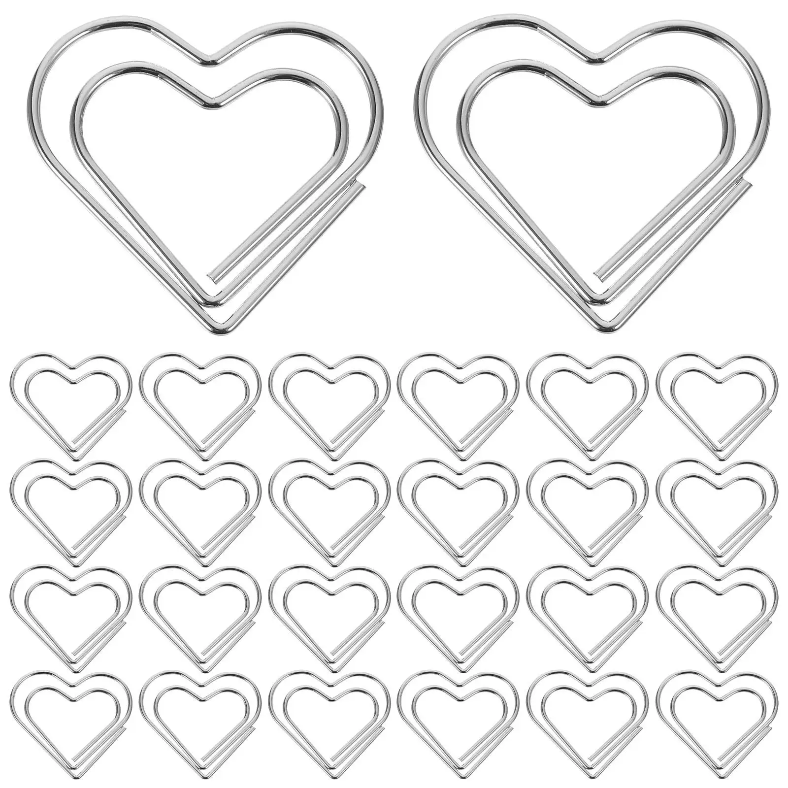 100PCS Heart Shaped Paper Clips Metal Love Card Clips Novelty Cute Decorative Document Office School Study Use
100PCS Heart Shaped Paper Clips Metal Love Card Clips Novelty Cute Decorative Document Office School Study Use