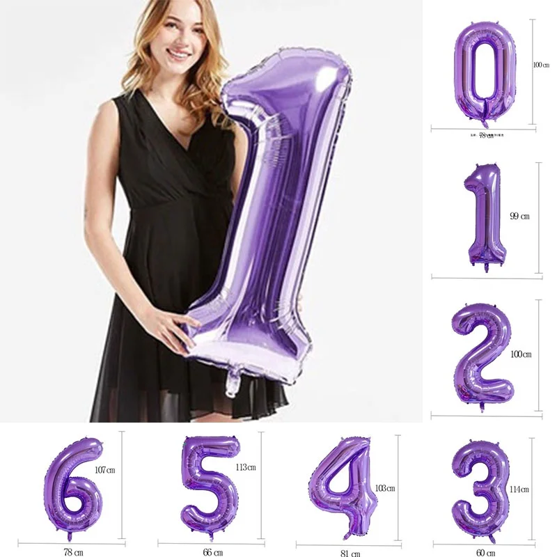 40-inch Purple Number Balloons 0 1 2 3 4 5 6 7 8 9 Number Helium Balloons Baby Shower Birthday Party Wedding Decoration Supplies
40-inch Purple Number Balloons 0 1 2 3 4 5 6 7 8 9 Number Helium Balloons Baby Shower Birthday Party Wedding Decoration Supplies