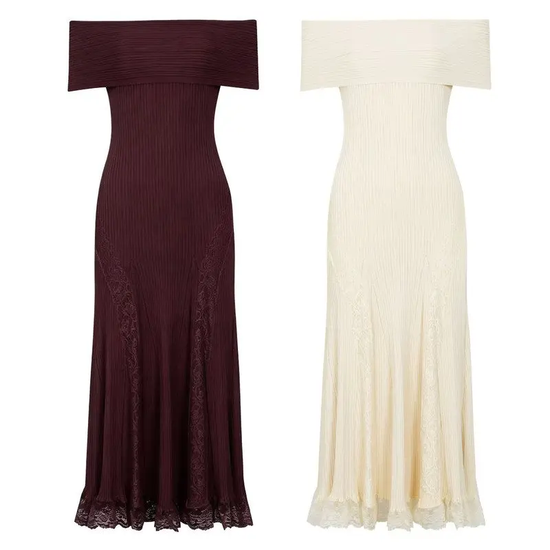 Elegant Lace Trim Sexy Slim Fit One Shoulder Summer New Arrival Women's Dress Sleeveless Knitted Midi Skirt Style Casual Wear
Elegant Lace Trim Sexy Slim Fit One Shoulder Summer New Arrival Women's Dress Sleeveless Knitted Midi Skirt Style Casual Wear
