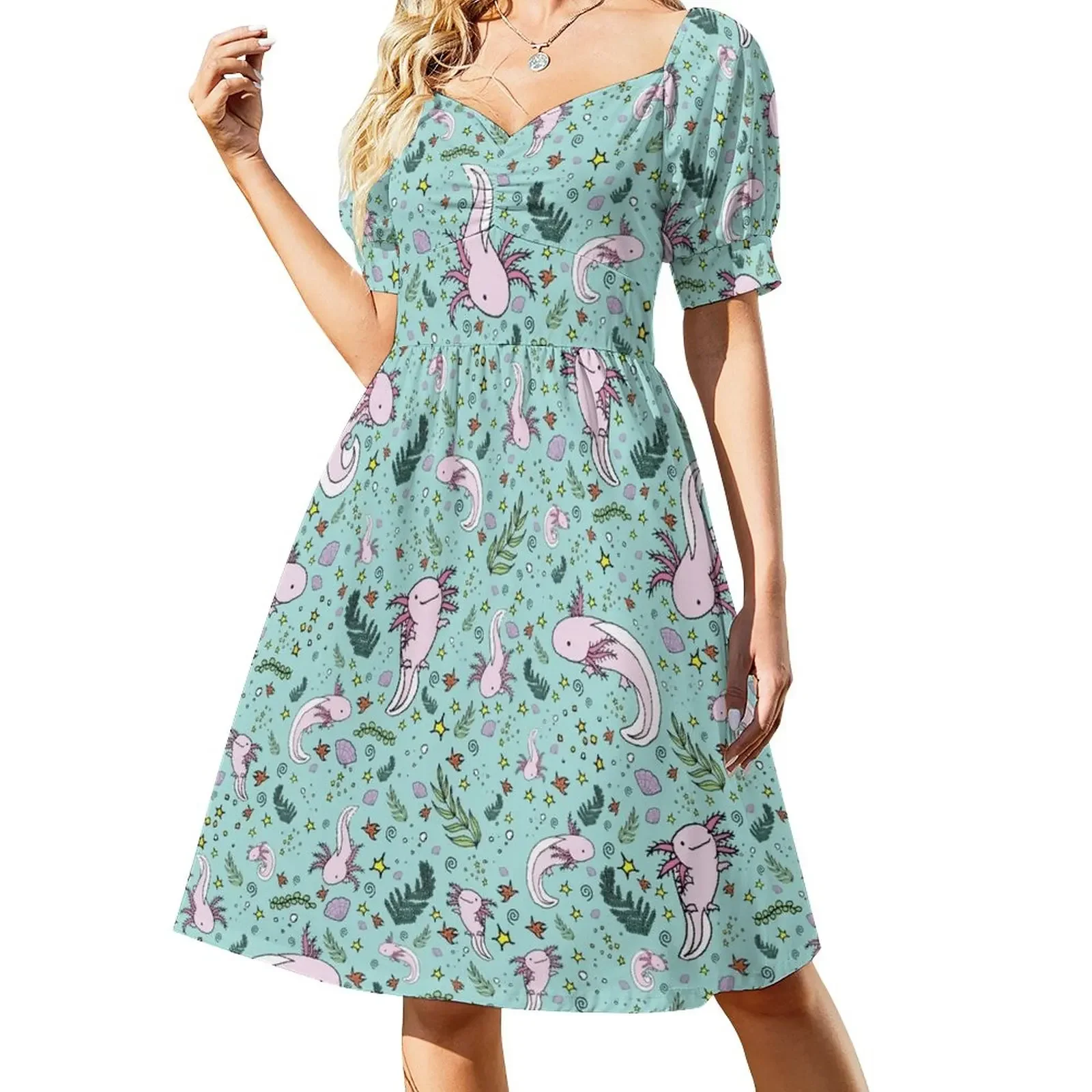 Axolotl Short-Sleeved Dress Dress for girls Women's summer dresses Female clothing women's evening dress 2025
Axolotl Short-Sleeved Dress Dress for girls Women's summer dresses Female clothing women's evening dress 2025