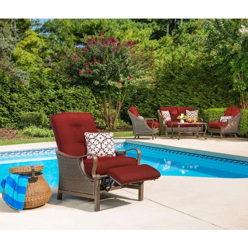 Brown Wicker Outdoor Recliner Chair with Cushions and Accent Pillow, Luxury All-Weather Outdoor Patio Recliner Chair
Brown Wicker Outdoor Recliner Chair with Cushions and Accent Pillow, Luxury All-Weather Outdoor Patio Recliner Chair