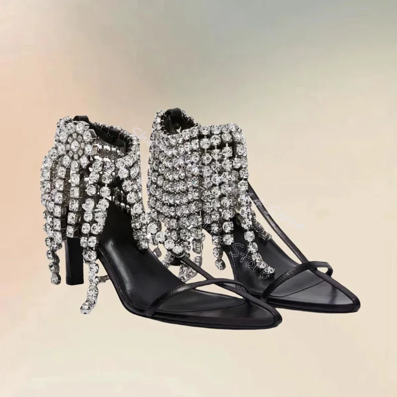 Crystal Tassels Black Hollow Design Sandals Buckle Strap Women Shoes Thin High Heels Pointed Toe Party 2026 Zapatos Para Mujere
Crystal Tassels Black Hollow Design Sandals Buckle Strap Women Shoes Thin High Heels Pointed Toe Party 2026 Zapatos Para Mujere