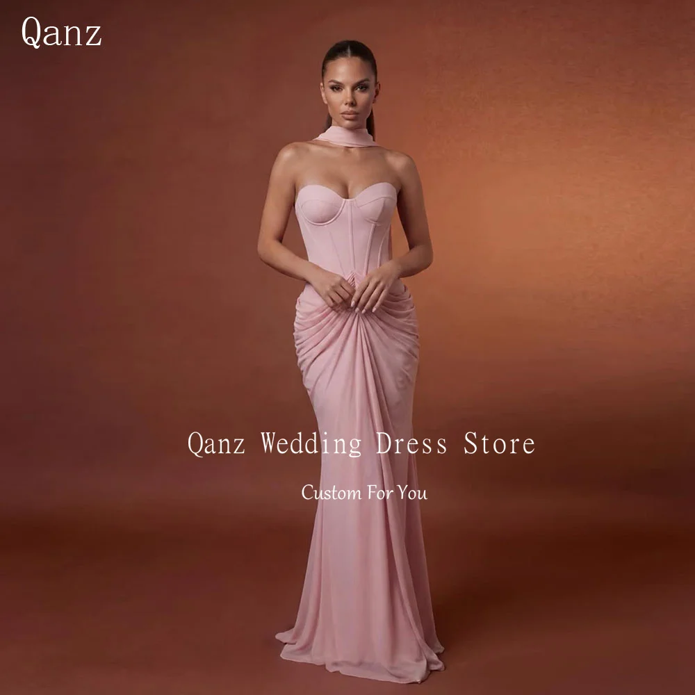 Qanz Elegant Women Sweetheart Evening Dresses Pink Chiffon Mermaid Wedding Guest Dresses 2026 Backless Robe De Soirée Customized
Qanz Elegant Women Sweetheart Evening Dresses Pink Chiffon Mermaid Wedding Guest Dresses 2026 Backless Robe De Soirée Customized