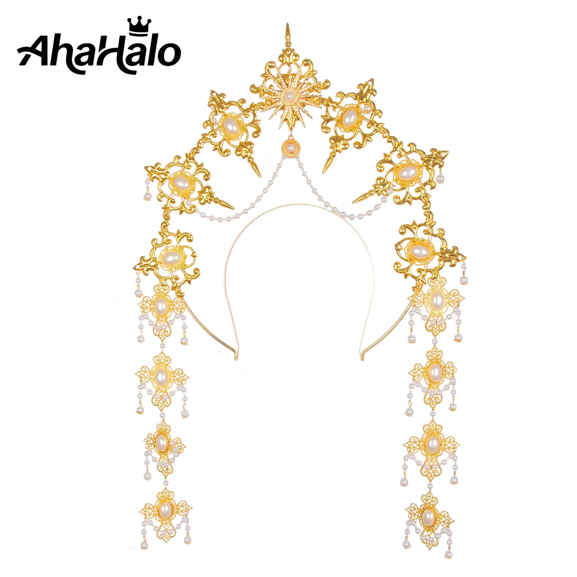 Halo Crown Mary Goddess Headband Wedding Tiaras and Crowns Headband Women's Halloween Costume Headpiece
Halo Crown Mary Goddess Headband Wedding Tiaras and Crowns Headband Women's Halloween Costume Headpiece