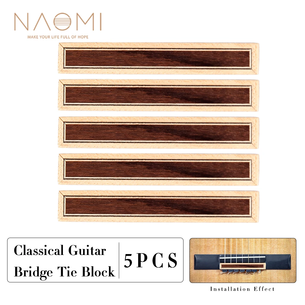 NAOMI 5pcs Guitar Bridge Inlay Wood Classical Guitar Strings Tie Block Prevent String Damage DIY Guitar Parts Accessories
NAOMI 5pcs Guitar Bridge Inlay Wood Classical Guitar Strings Tie Block Prevent String Damage DIY Guitar Parts Accessories