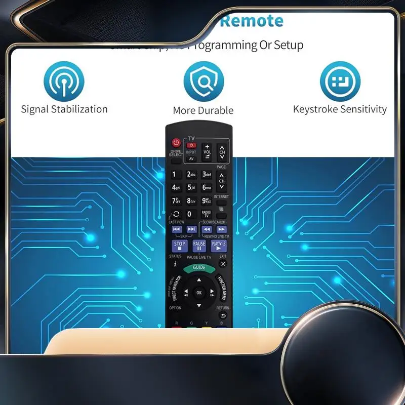 Replace N2QAYB000755 Remote Control For Panasonic DMRBWT720 DMR-BWT730 DMRBWT820 DMR-BWT820GL DMRB-WT835GL Durable Easy Install
Replace N2QAYB000755 Remote Control For Panasonic DMRBWT720 DMR-BWT730 DMRBWT820 DMR-BWT820GL DMRB-WT835GL Durable Easy Install
