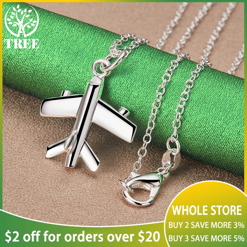 Kpop 925 Sterling Silver Man Woman Aircraft Pendant Necklace Engagement Wedding Party Jewelry 16/18/20/22/24/26/28/30 Inch Chain
Kpop 925 Sterling Silver Man Woman Aircraft Pendant Necklace Engagement Wedding Party Jewelry 16/18/20/22/24/26/28/30 Inch Chain