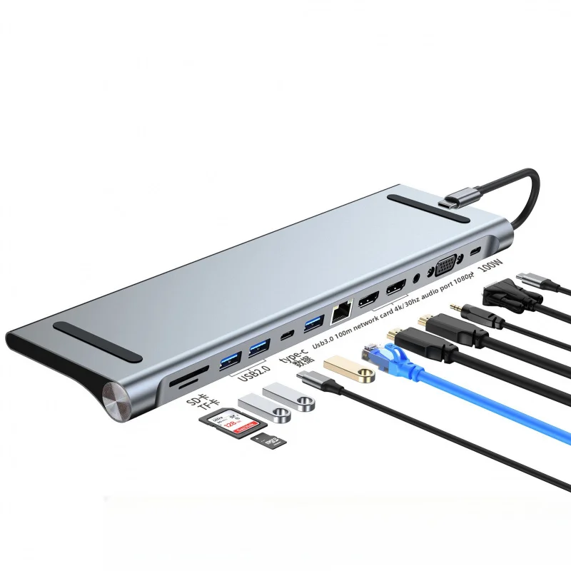 10/11/12-in-1 Docking Station Laptop Stand Audio USB Type-C 4K HMDI 100W PD SD/TF Display port For Macbook PC Computer Hub
10/11/12-in-1 Docking Station Laptop Stand Audio USB Type-C 4K HMDI 100W PD SD/TF Display port For Macbook PC Computer Hub