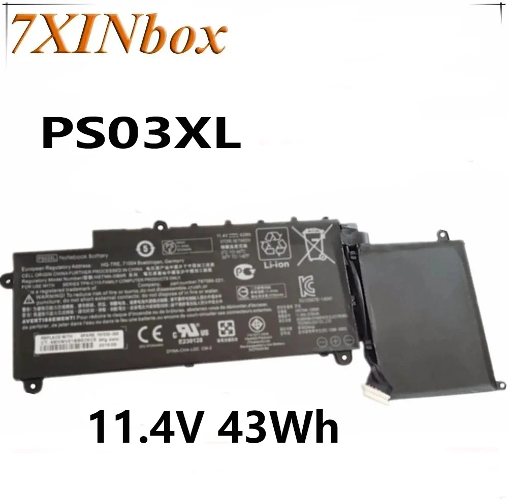 7XINbox PS03XL 11.4V 43Wh Laptop Battery For HP STREAM X360 DB6R 11-P015WM HSTNN-DB6R 787520-005
7XINbox PS03XL 11.4V 43Wh Laptop Battery For HP STREAM X360 DB6R 11-P015WM HSTNN-DB6R 787520-005
