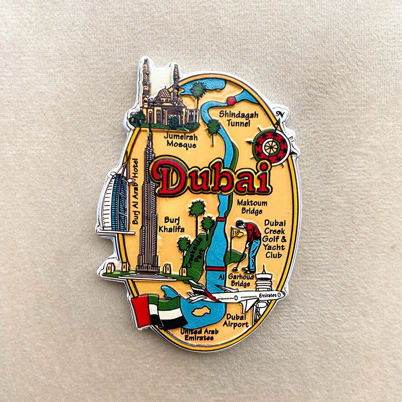 Dubai Port Tour Map Refrigerator Magnet Souvenir - Landmarks - Burj Khalifa, Machtum Bridge, Jumeirah Mosque, etc.
Dubai Port Tour Map Refrigerator Magnet Souvenir - Landmarks - Burj Khalifa, Machtum Bridge, Jumeirah Mosque, etc.
