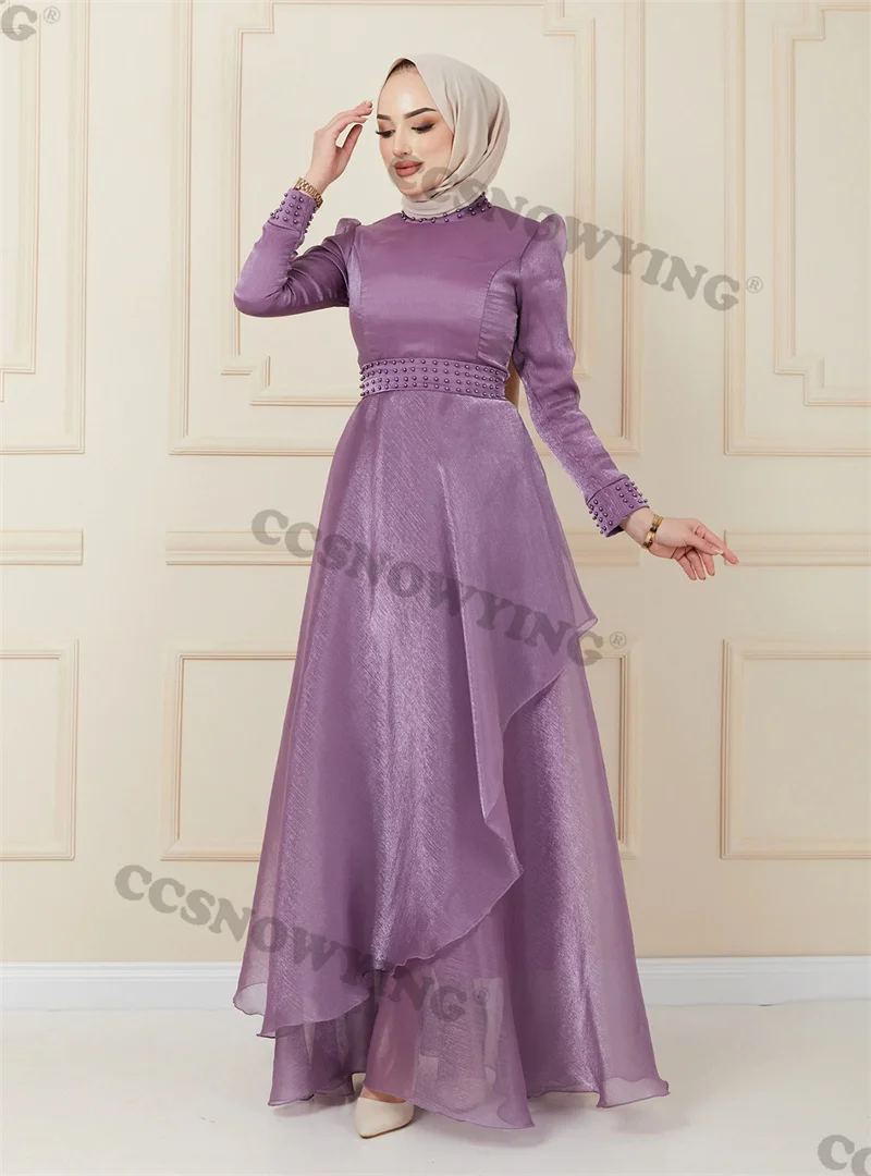 Fashion Organza Beaded Muslim Evening Dresses Long Sleeve Hijab Islamic Formal Party Gown Women Arabic Dubai Robe De Soiree
Fashion Organza Beaded Muslim Evening Dresses Long Sleeve Hijab Islamic Formal Party Gown Women Arabic Dubai Robe De Soiree