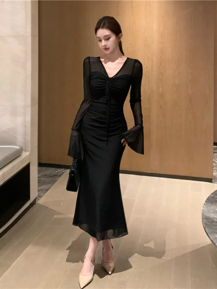 Сексуальная плиссированная длинная юбка V-Ne Dr, женская осенне-зимняя утягивающая юбка Bell Sve с запахом, длинное платье в сетку с высокой талией
Сексуальная плиссированная длинная юбка V-Ne Dr, женская осенне-зимняя утягивающая юбка Bell Sve с запахом, длинное платье в сетку с высокой талией