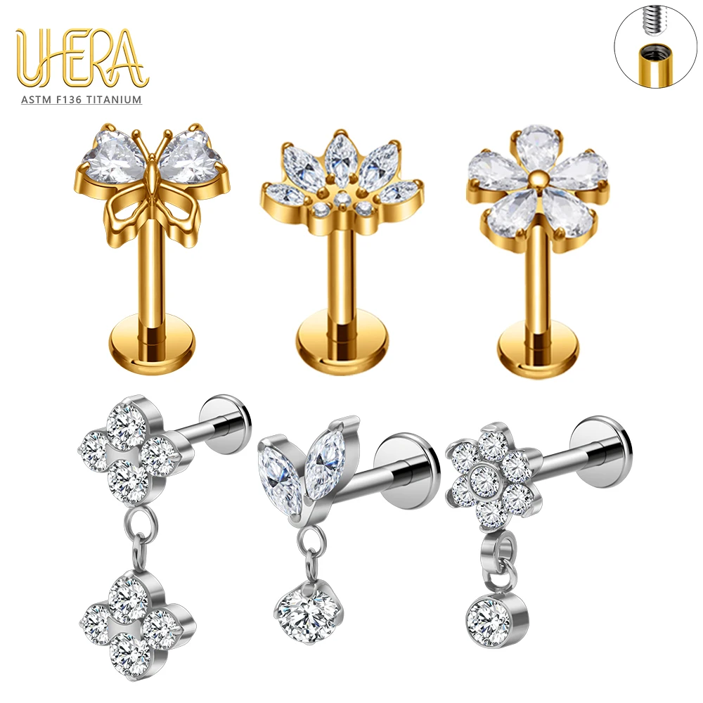 ASTM F136 Titanium Labret Stud Piercing Internal Thread Hot Selling CZ Butterfly Flora Tragus Cartilage Body Piercing Jewelry
ASTM F136 Titanium Labret Stud Piercing Internal Thread Hot Selling CZ Butterfly Flora Tragus Cartilage Body Piercing Jewelry