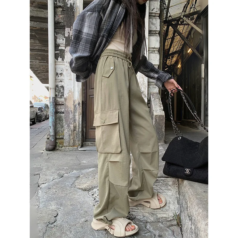 2024 Spring/Summer Personalized Workwear Pants Women's Elastic Waist Drawstring Straight Leg Casual Loose Wide Leg Pants
2024 Spring/Summer Personalized Workwear Pants Women's Elastic Waist Drawstring Straight Leg Casual Loose Wide Leg Pants