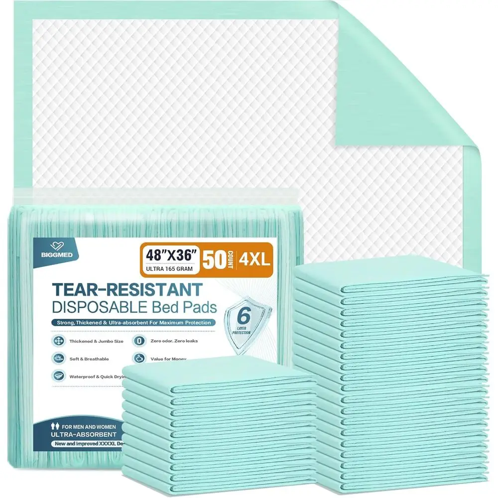 Extra Large 48x36 Heavy-Duty Absorbent Underpads, 50 Pack for Incontinence, Elderly, and Pet Training
Extra Large 48x36 Heavy-Duty Absorbent Underpads, 50 Pack for Incontinence, Elderly, and Pet Training