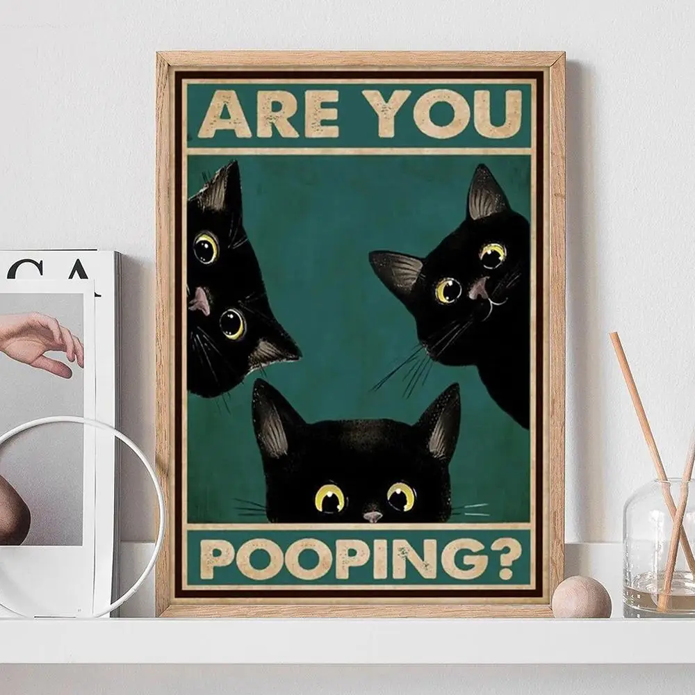 Black Cat Are You Pooping Funny Poster Prints, Retro Cat Canvas Wall Art Picture for Bathroom Toilet Decoration
Black Cat Are You Pooping Funny Poster Prints, Retro Cat Canvas Wall Art Picture for Bathroom Toilet Decoration