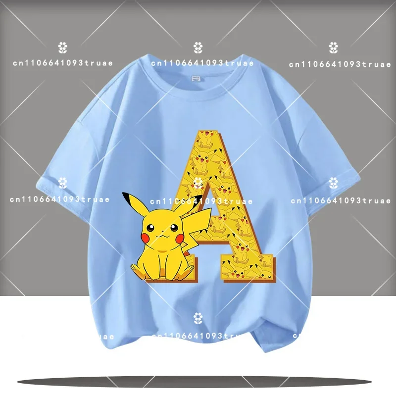 2026 New Summer T-shirt Pikachu children's crew-neck short-sleeved letter A-Z cartoon print boys' sports shirt girls' casual top
2026 New Summer T-shirt Pikachu children's crew-neck short-sleeved letter A-Z cartoon print boys' sports shirt girls' casual top