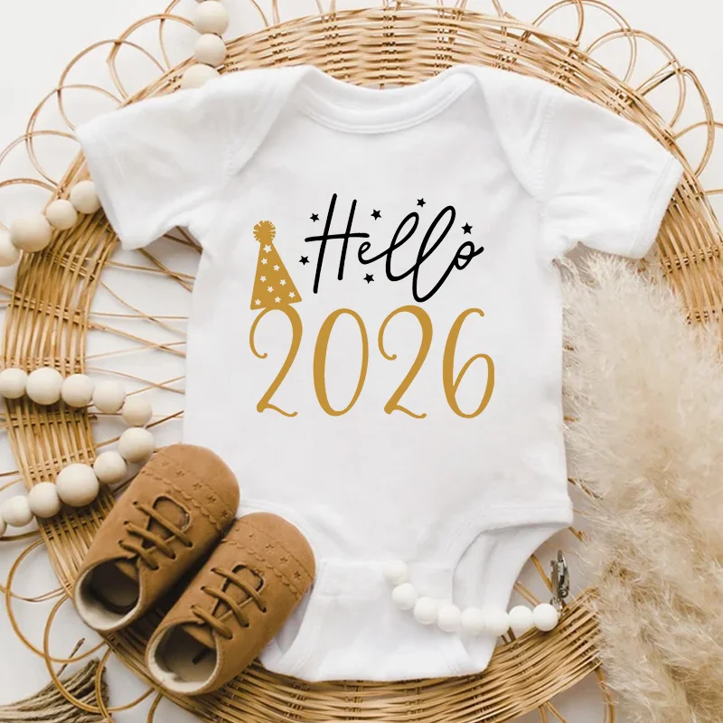 Hello 2026 Newborn Baby Rompers Short Sleeve Infant Jumpsuit Casual New Year Baby Boys Girls Ropa Clothes Outfits
Hello 2026 Newborn Baby Rompers Short Sleeve Infant Jumpsuit Casual New Year Baby Boys Girls Ropa Clothes Outfits