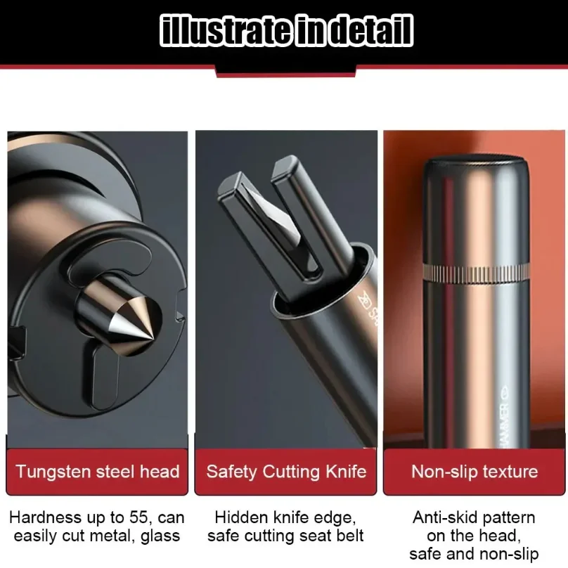Seatbelt Cutter Auto Emergency Rescue Kit2 in 1 Car Safety Hammer Emergency Escape Tool Tungsten Steel Tip Glass Breaker
Seatbelt Cutter Auto Emergency Rescue Kit2 in 1 Car Safety Hammer Emergency Escape Tool Tungsten Steel Tip Glass Breaker