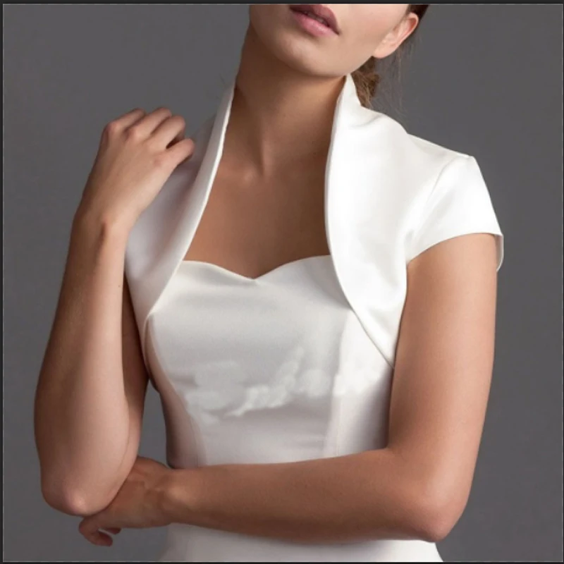 Short Sleeve wedding jacket satin bolero jackets Cheap Bridal Party Coat Bridal Wrap Custom Made
Short Sleeve wedding jacket satin bolero jackets Cheap Bridal Party Coat Bridal Wrap Custom Made