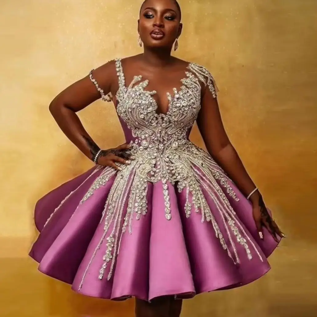 Африканское пышное атласное вечернее платье с короткими рукавами в стиле Aso Ebi, коктейльные платья, роскошные короткие платья для выпускного вечера с кристаллами и бисером
Африканское пышное атласное вечернее платье с короткими рукавами в стиле Aso Ebi, коктейльные платья, роскошные короткие платья для выпускного вечера с кристаллами и бисером