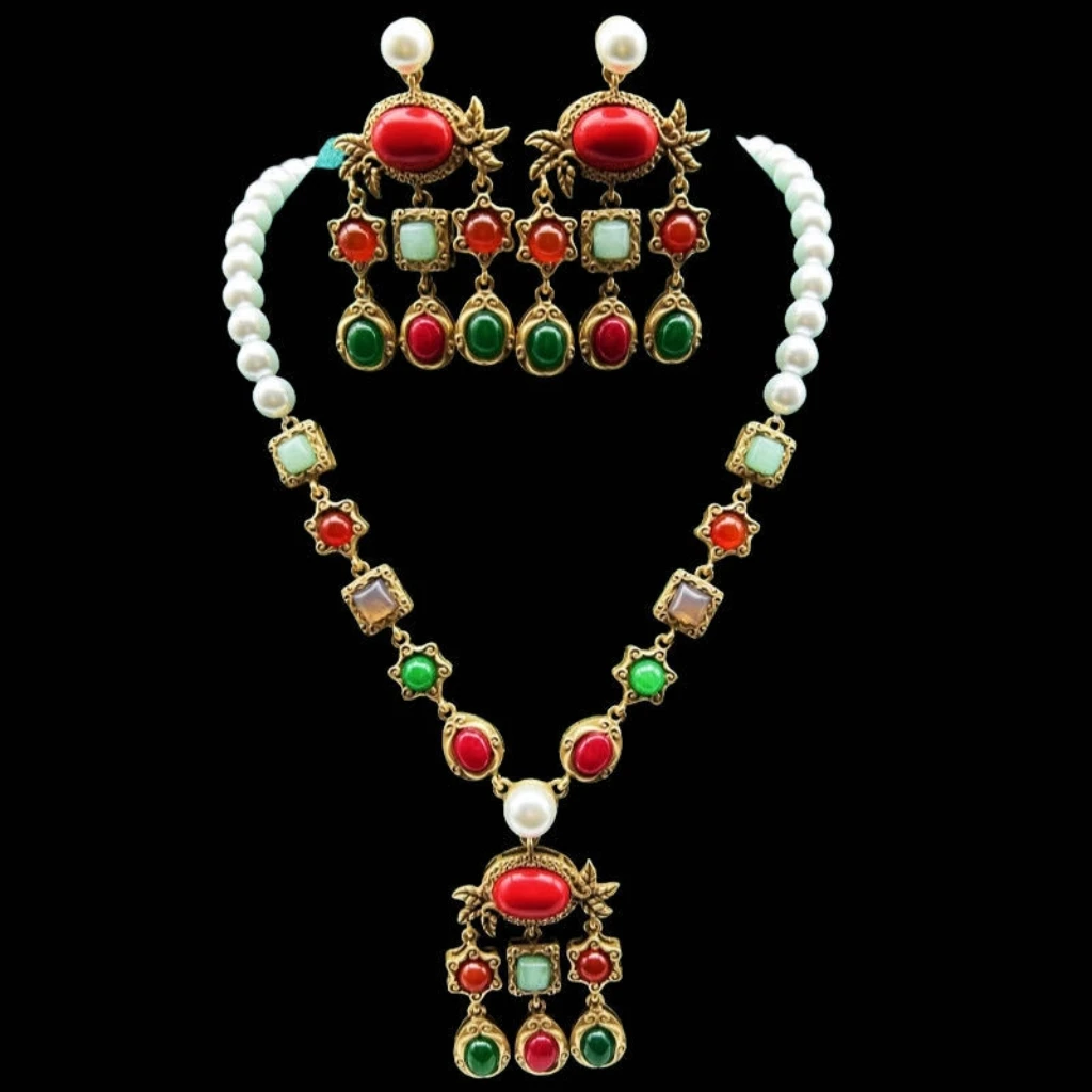 Gorgeous Vintage Themed Geometric Pendant Necklace Earring Bracelet Three-Piece Suit Women's Fashion Accessories High-Quality
Gorgeous Vintage Themed Geometric Pendant Necklace Earring Bracelet Three-Piece Suit Women's Fashion Accessories High-Quality
