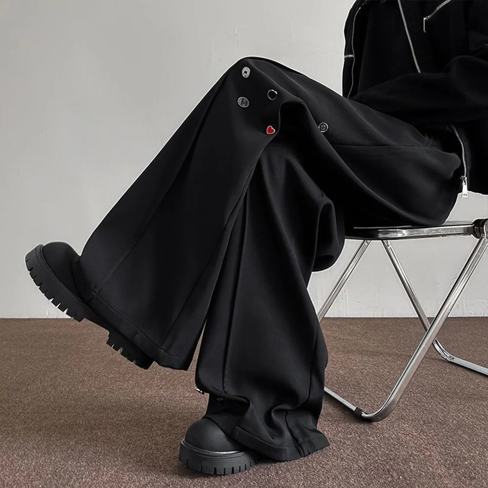Mens Trousers Button Decoration Thin Casual Pants Spring Autumn Street Wear Fashion Youth Campus Wide Leg Pants Men'S Wear 2025
Mens Trousers Button Decoration Thin Casual Pants Spring Autumn Street Wear Fashion Youth Campus Wide Leg Pants Men'S Wear 2025
