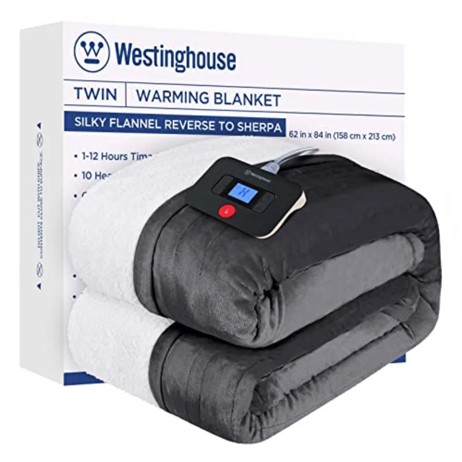 Electric Blanket Twin Heated Blanket Twin Size with 10 Heating Levels and 1 to 12 Hours Heating Time Settings Flannel to Sherpa
Electric Blanket Twin Heated Blanket Twin Size with 10 Heating Levels and 1 to 12 Hours Heating Time Settings Flannel to Sherpa