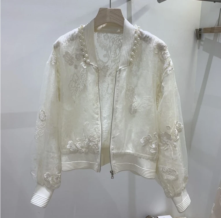 Korean Fashion Clothing Womens New High-end Beaded Embroidery Sun-Protection Jacket Kawaii Round Neck Design Baseball-style Top
Korean Fashion Clothing Womens New High-end Beaded Embroidery Sun-Protection Jacket Kawaii Round Neck Design Baseball-style Top